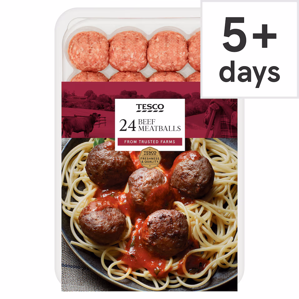 Tesco Beef Meatballs 24 Pack 672g