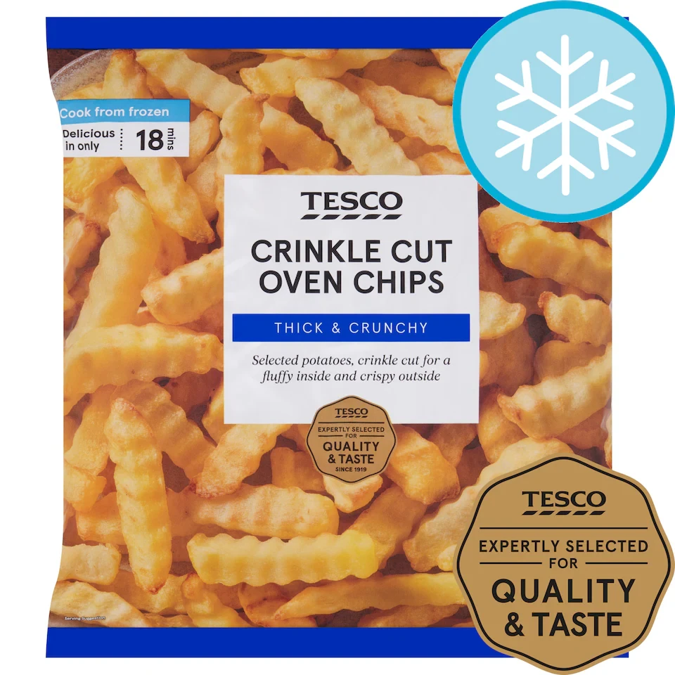 TESCO CRINKLE  CUT CHIPS  1.5KG