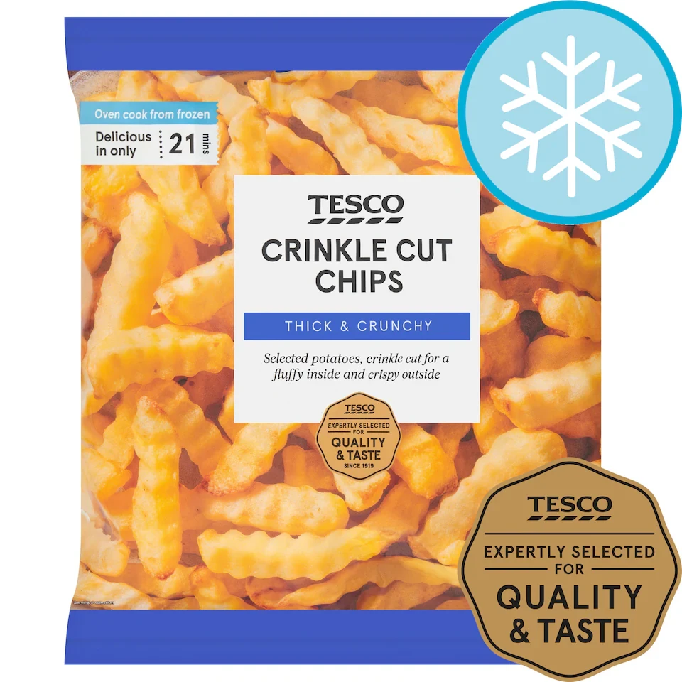 TESCO CRINKLE  CUT CHIPS  1.5KG