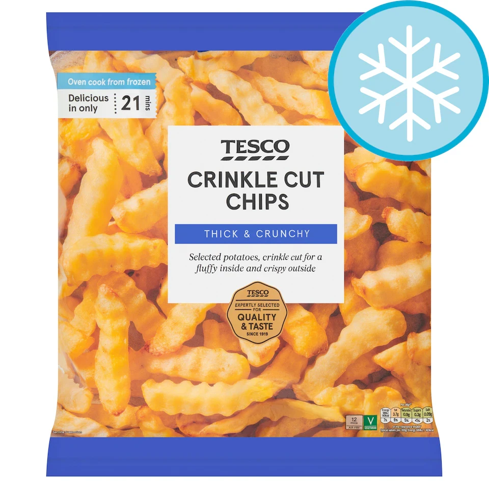 TESCO CRINKLE  CUT CHIPS  1.5KG