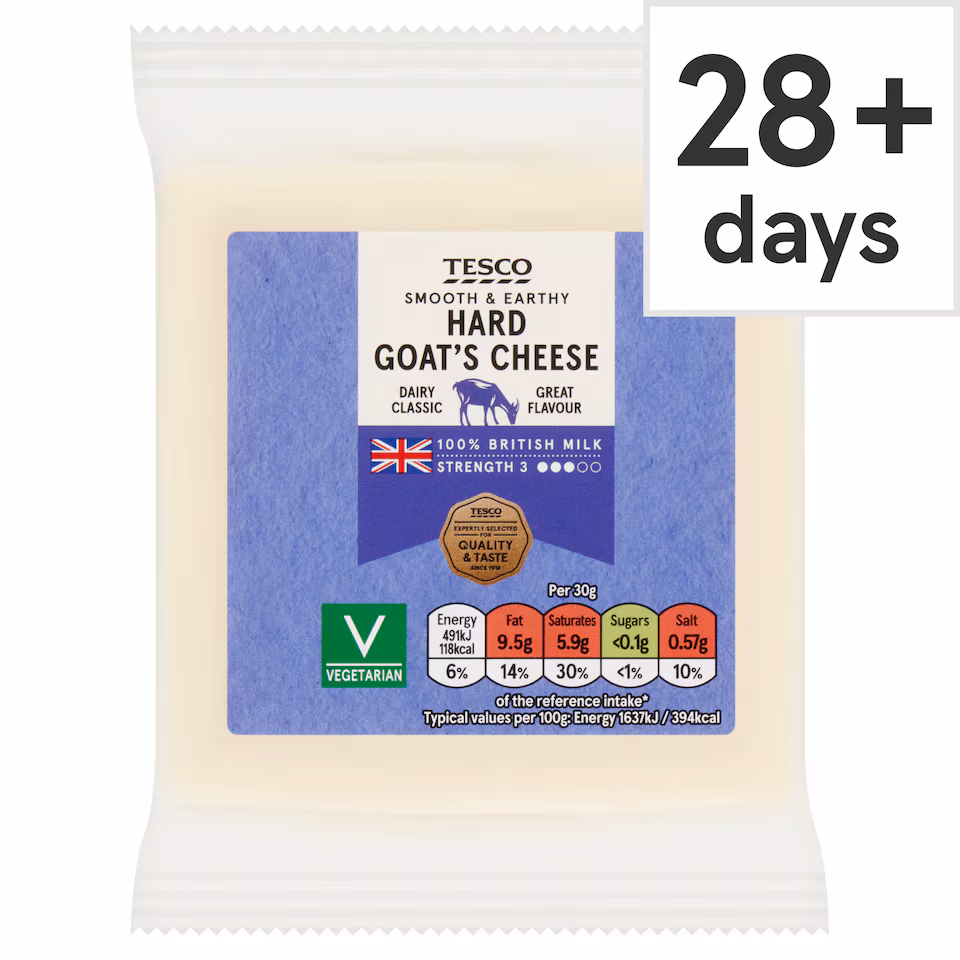 Tesco British Hard Goats Cheese 200G