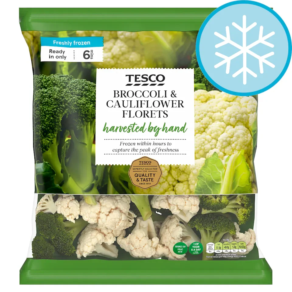 Tesco Broccoli & Cauliflower Floret Mix 900G