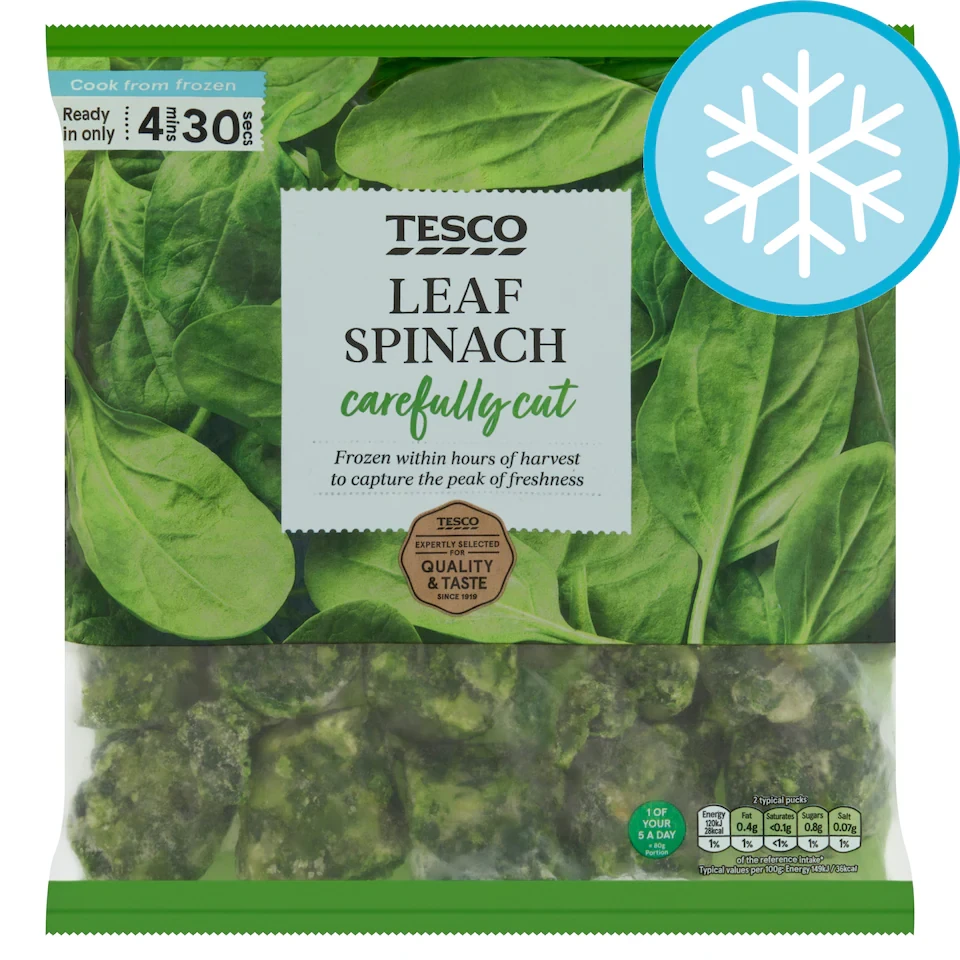 Tesco Leaf Spinach 900G