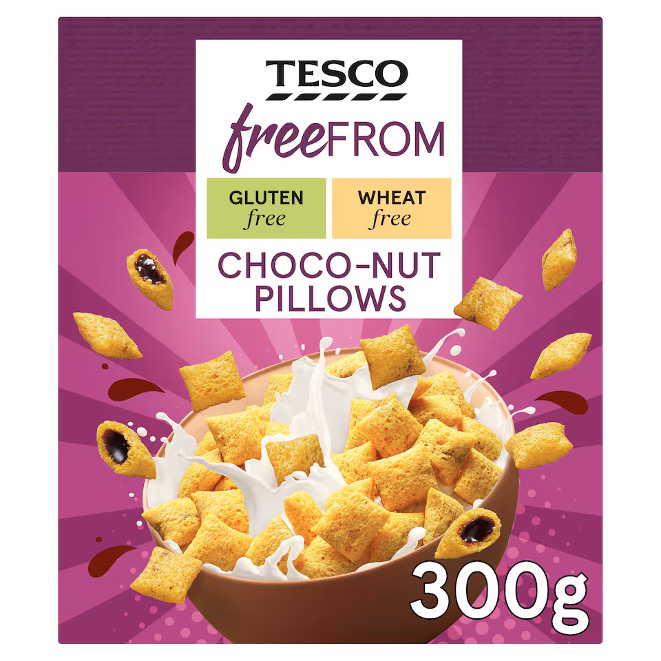 Tesco Free From Choco-Nut Pillows 300G