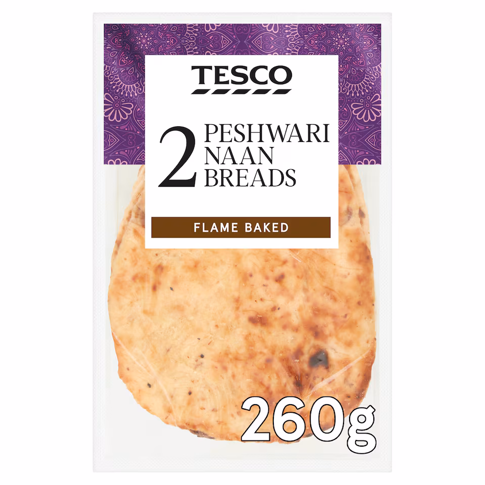 Tesco Peshwari Naan Breads 2 Pack 260G