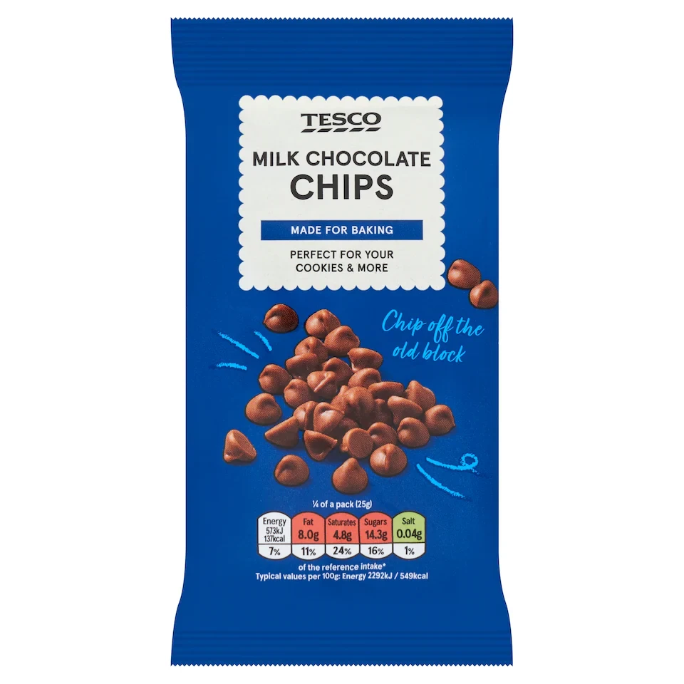 Tesco Milk Chocolate Chips 100G
