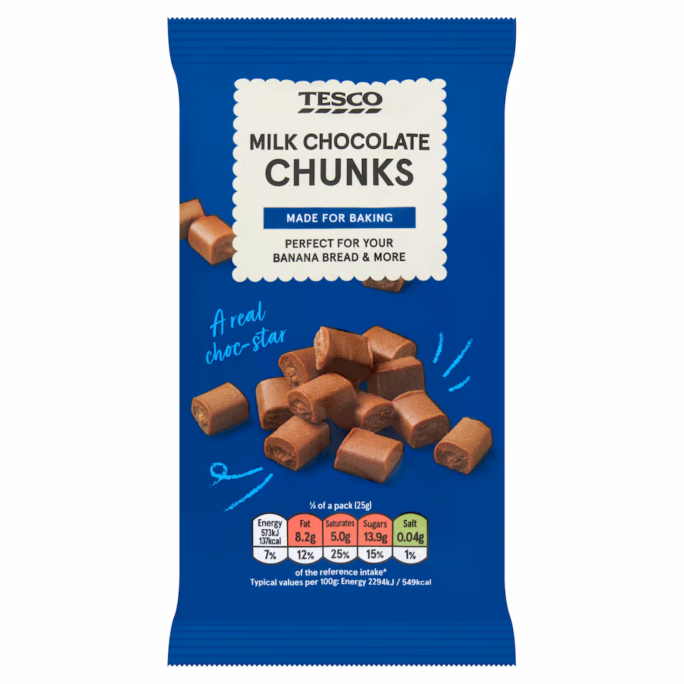 Tesco Milk Chocolate Chunks 100G