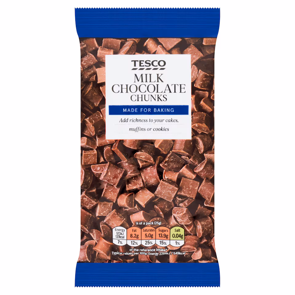 Tesco Milk Chocolate Chunks 100G