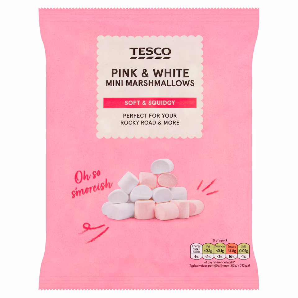 Tesco Pink & White Mini Marshmallows 100G