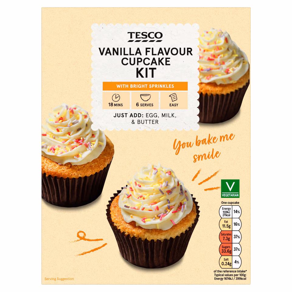 Tesco Vanilla Cupcake Mix 290G