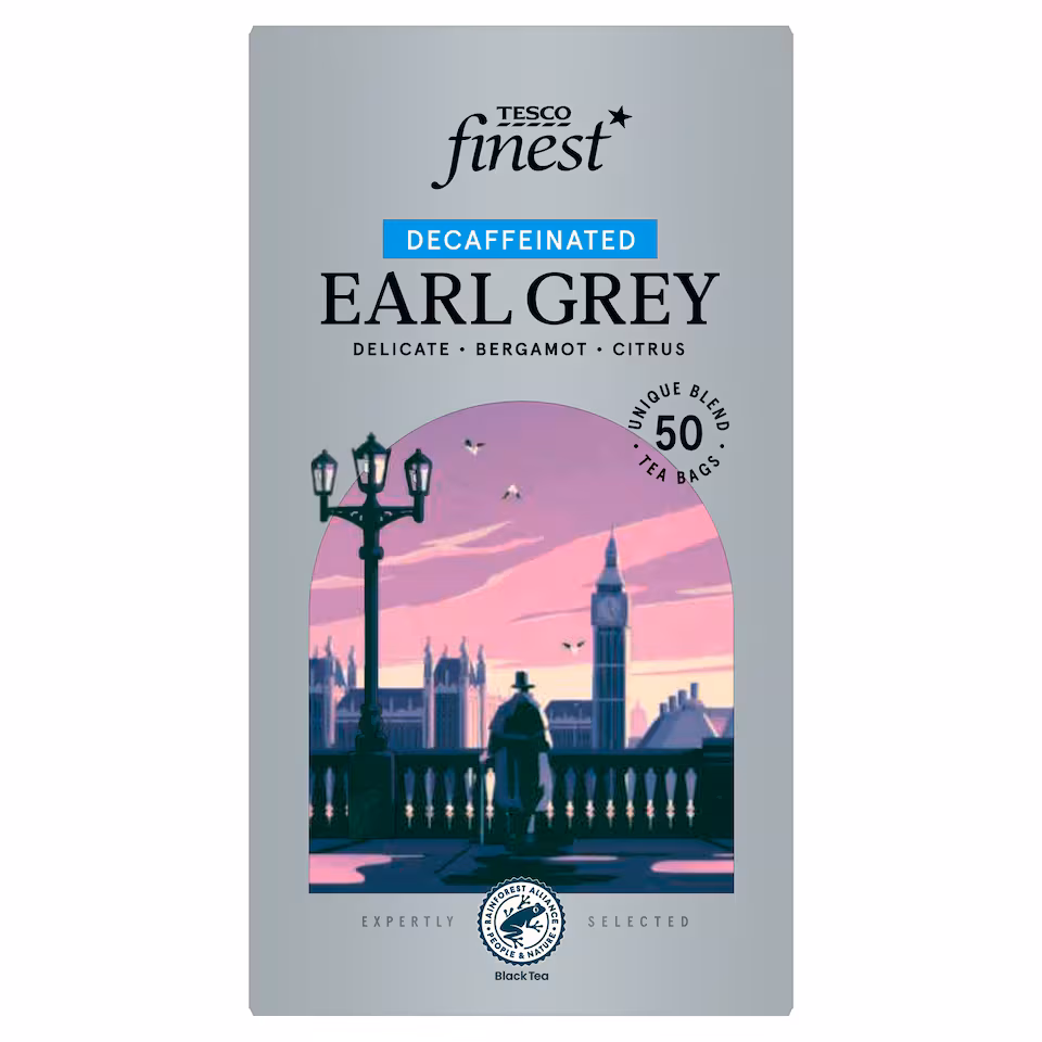 Tesco Finest Decaffeinated Earl Grey Tea Bags 50 Pack 125g
