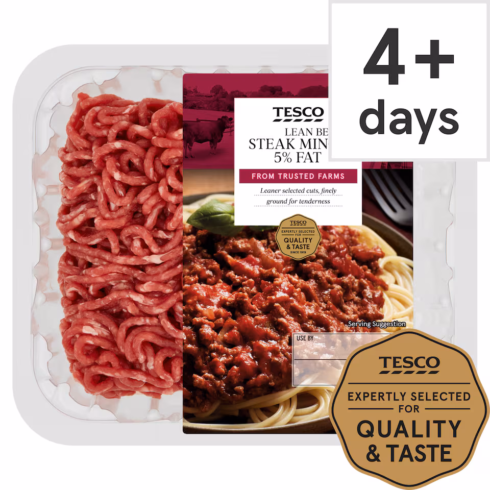 Tesco Lean Beef Steak Mince 5% Fat 250G