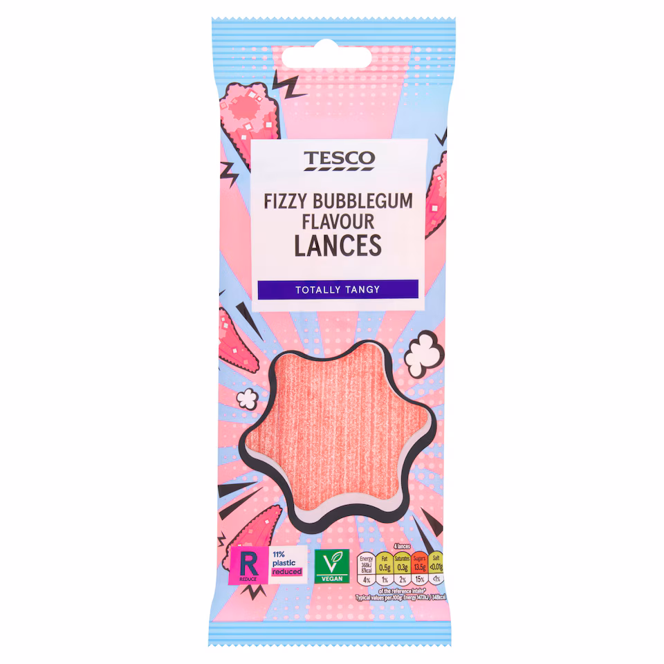 Tesco Fizzy Bubblegum Lances 75G
