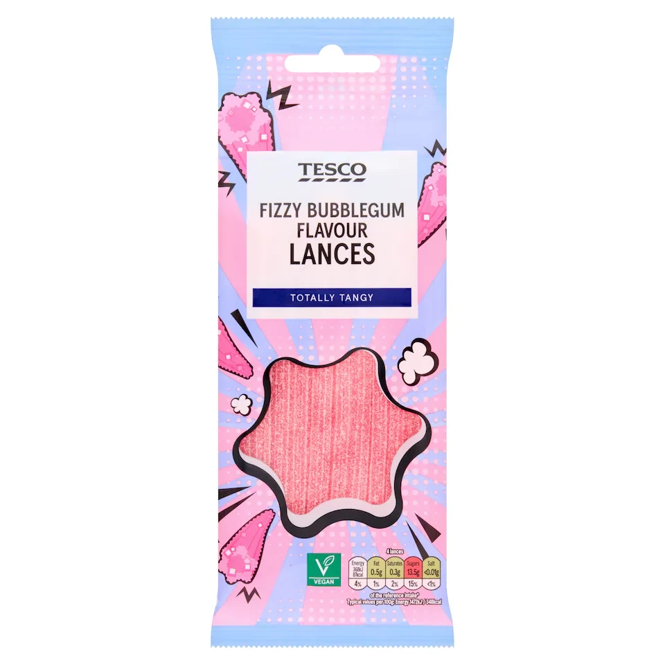 Tesco Fizzy Bubblegum Lances 75G