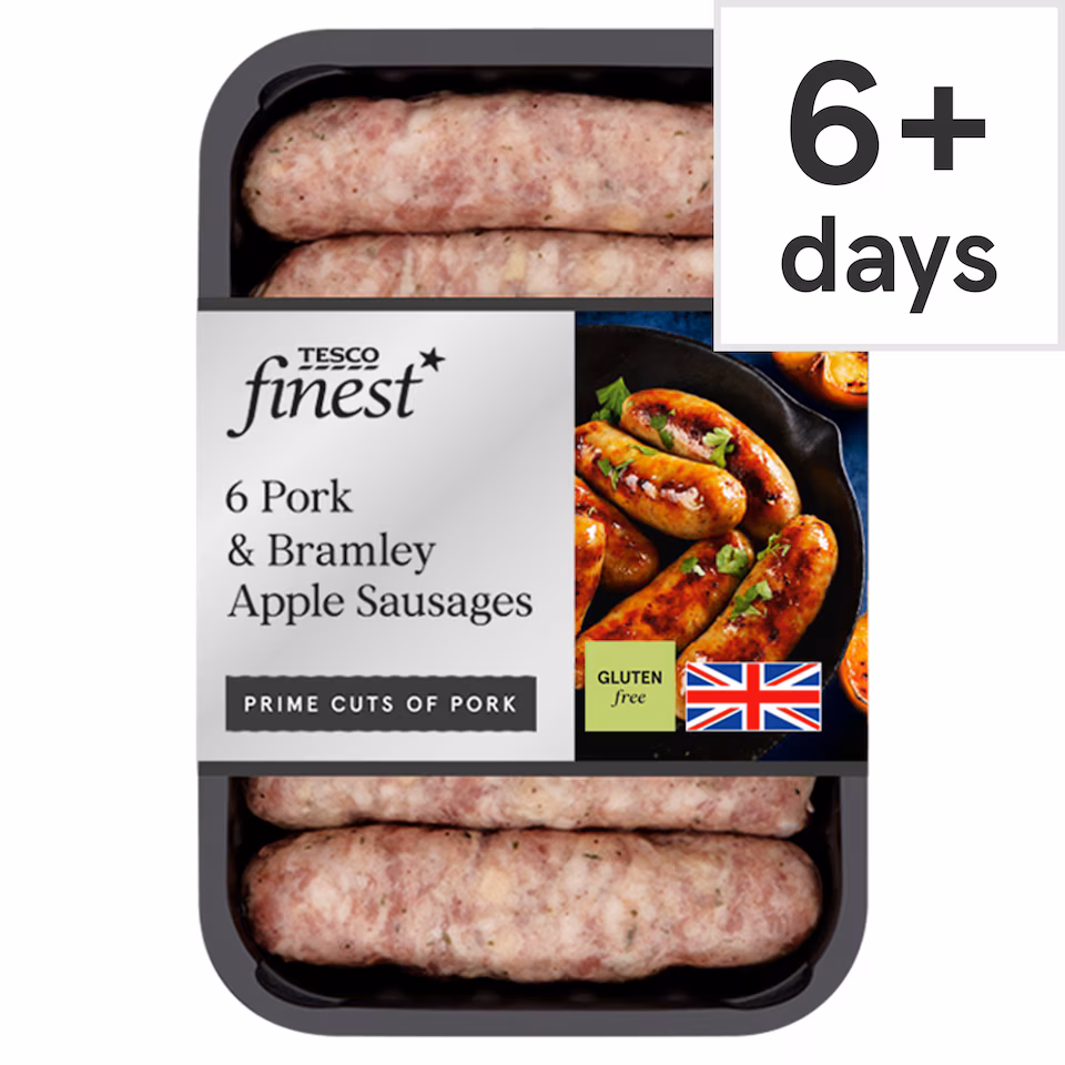 Tesco Finest 6 Pork & Apple Sausages 400G