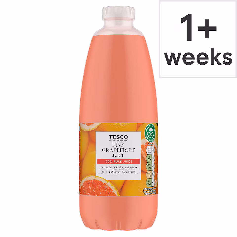 Tesco 100% Pure Squeezed Pink Grapefruit Juice 1 Litre