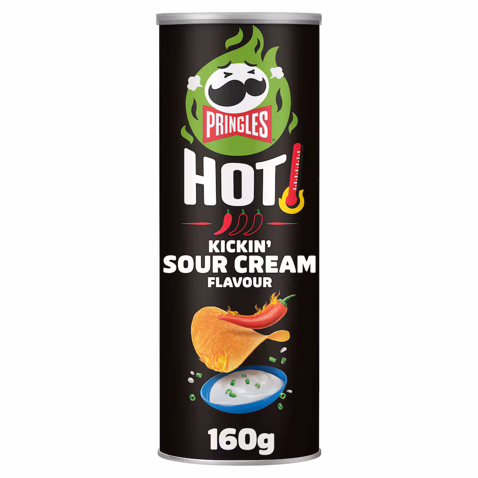 Pringles Hot Kickin' Sour Cream Flavour Crisps 160g