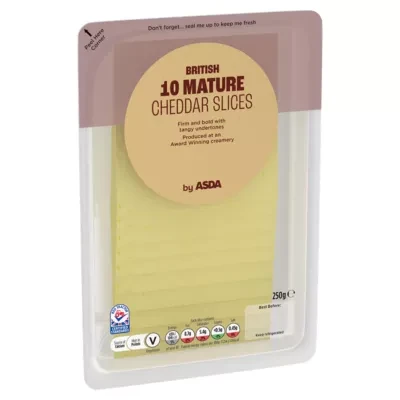 ASDA 10 British Mature Cheddar Slices 250g