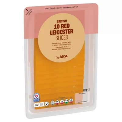 ASDA 10 Sliced Red Leicester British Cheese 250g
