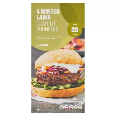 ASDA 4 Minted Lamb Quarter Pounders 454g