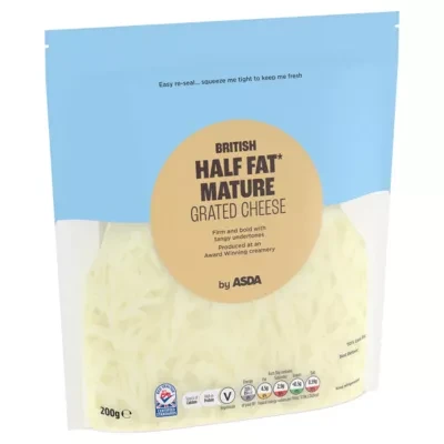 ASDA 50% Less Fat Mature Grated British Cheese 200g
