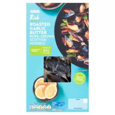 ASDA Rich Roasted Garlic Butter Rope-Grown Scottish Mussels 2 x 250g (500g)