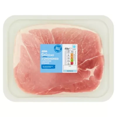 ASDA Delicious 2 Unsmoked Gammon Steaks 450g