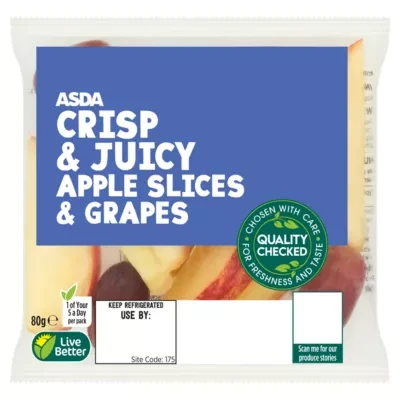 ASDA Crisp & Juicy Apple Slices & Grapes 80g