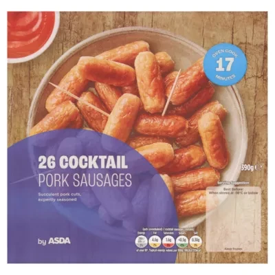 ASDA 26 Cocktail Pork Sausages 390g