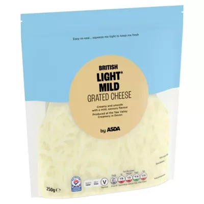 ASDA 30% Less Fat Mild Grated British Cheese 250g