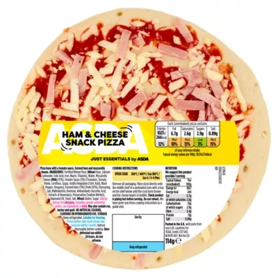 JUST ESSENTIALS by ASDA Just Essentials by  Ham & Cheese Snack Pizza 114g