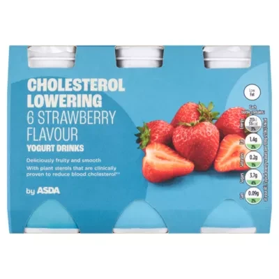 ASDA Cholesterol Lowering 6 Strawberry Flavour Yogurt Drinks 6 x 100g (600g)