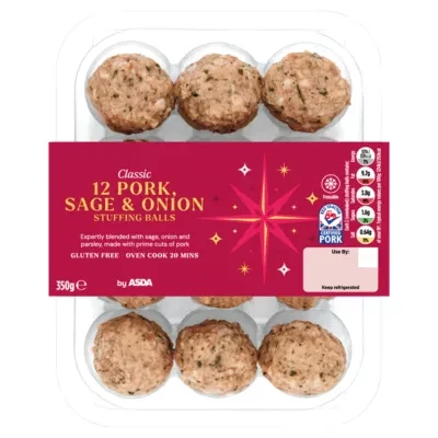 ASDA Classic 12 Pork, Sage & Onion Stuffing Balls 350g