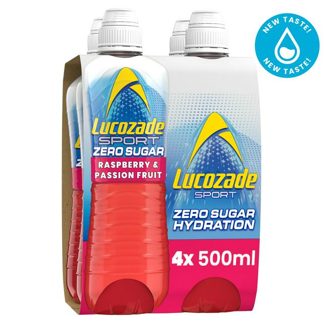 Lucozade Sport Drink Zero Raspberry & Passion Fruit 4x500ml