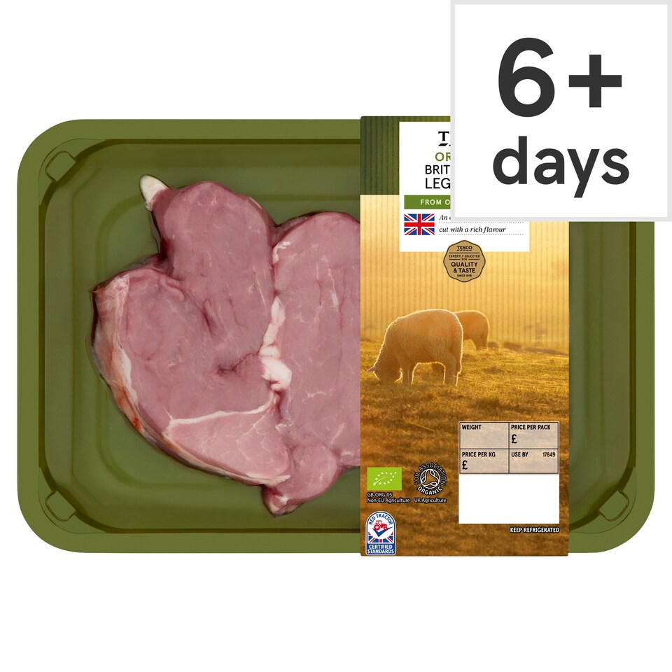 Tesco Organic British Lamb Leg Steaks 300G