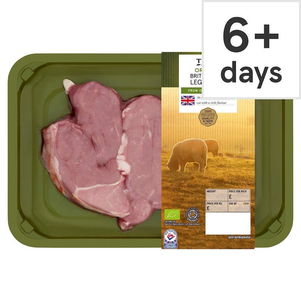Tesco Organic British Lamb Leg Steaks 300G