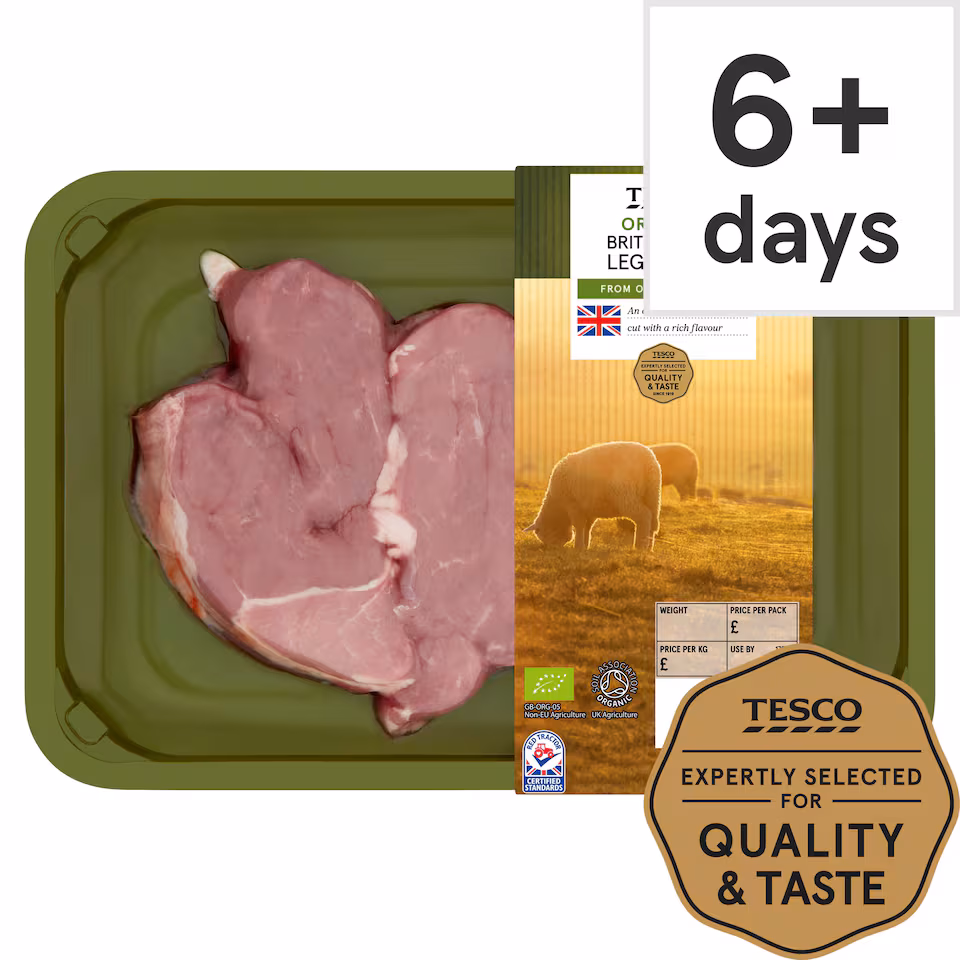 Tesco Organic British Lamb Leg Steaks 300G