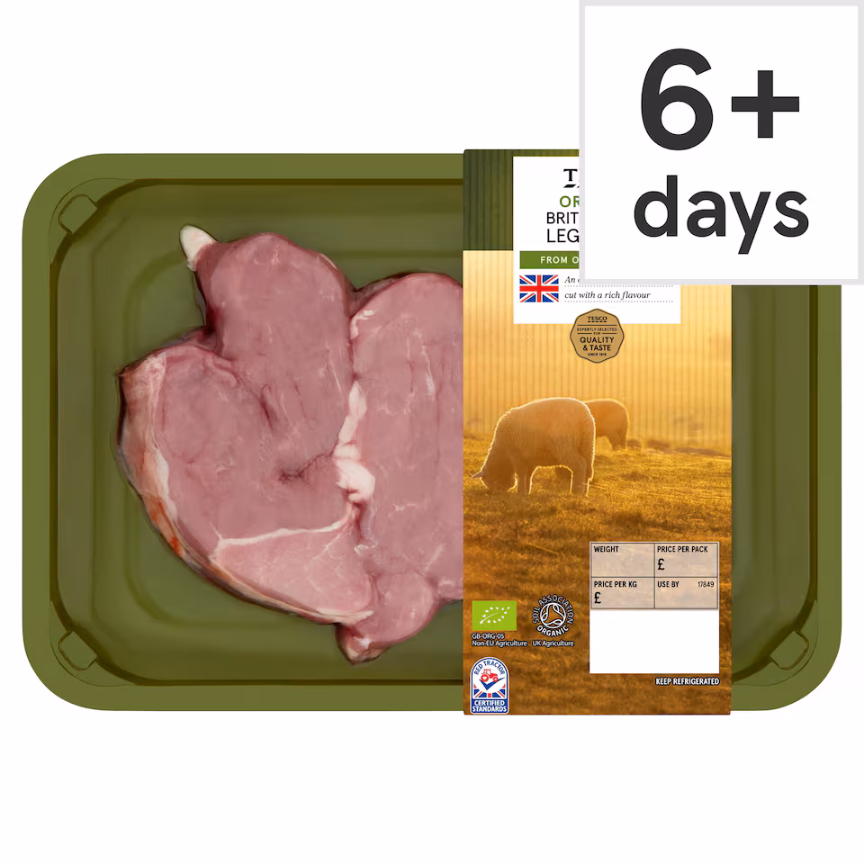 Tesco Organic British Lamb Leg Steaks 300G