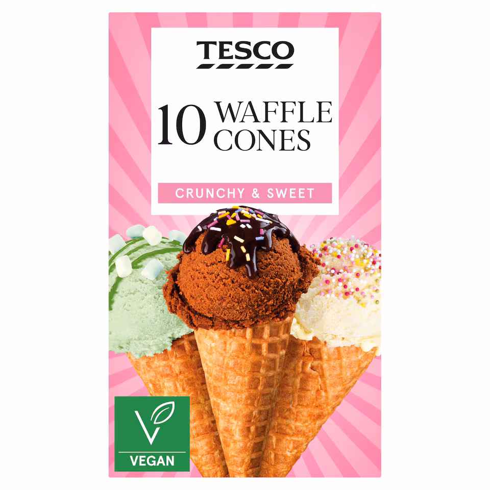 Tesco 10 Waffle Cones