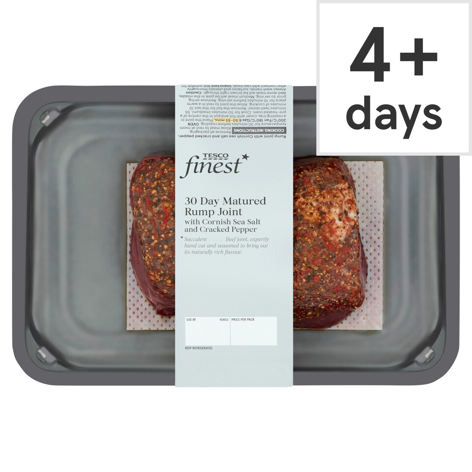 Tesco Finest Rump Joint Cornish Sea Salt & Pepper 500G