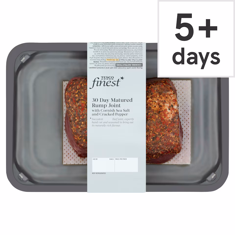 Tesco Finest Rump Joint Cornish Sea Salt & Pepper 500G