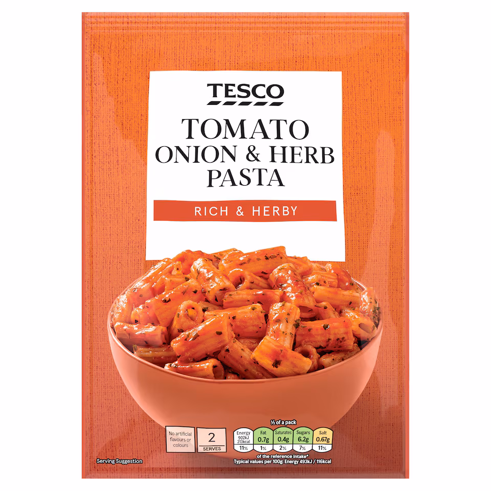 Tesco Tomato Onion & Herb Pasta 120g