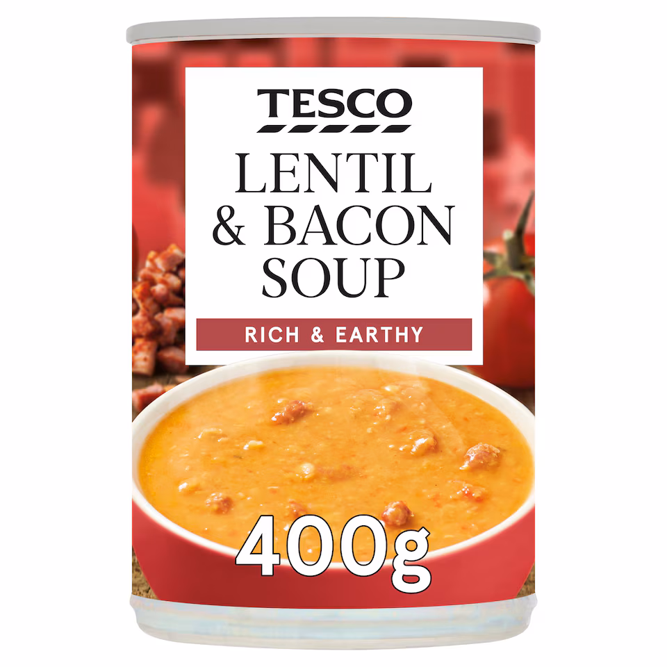 Tesco Lentil And Bacon Soup 400G