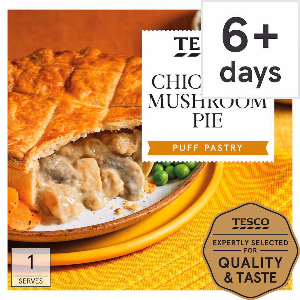 Tesco Chicken & Mushroom Puff Pastry Pie 200G