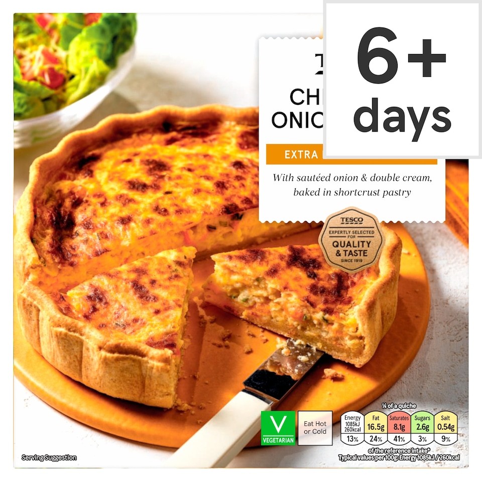 Tesco Cheddar & Onion Quiche 400G