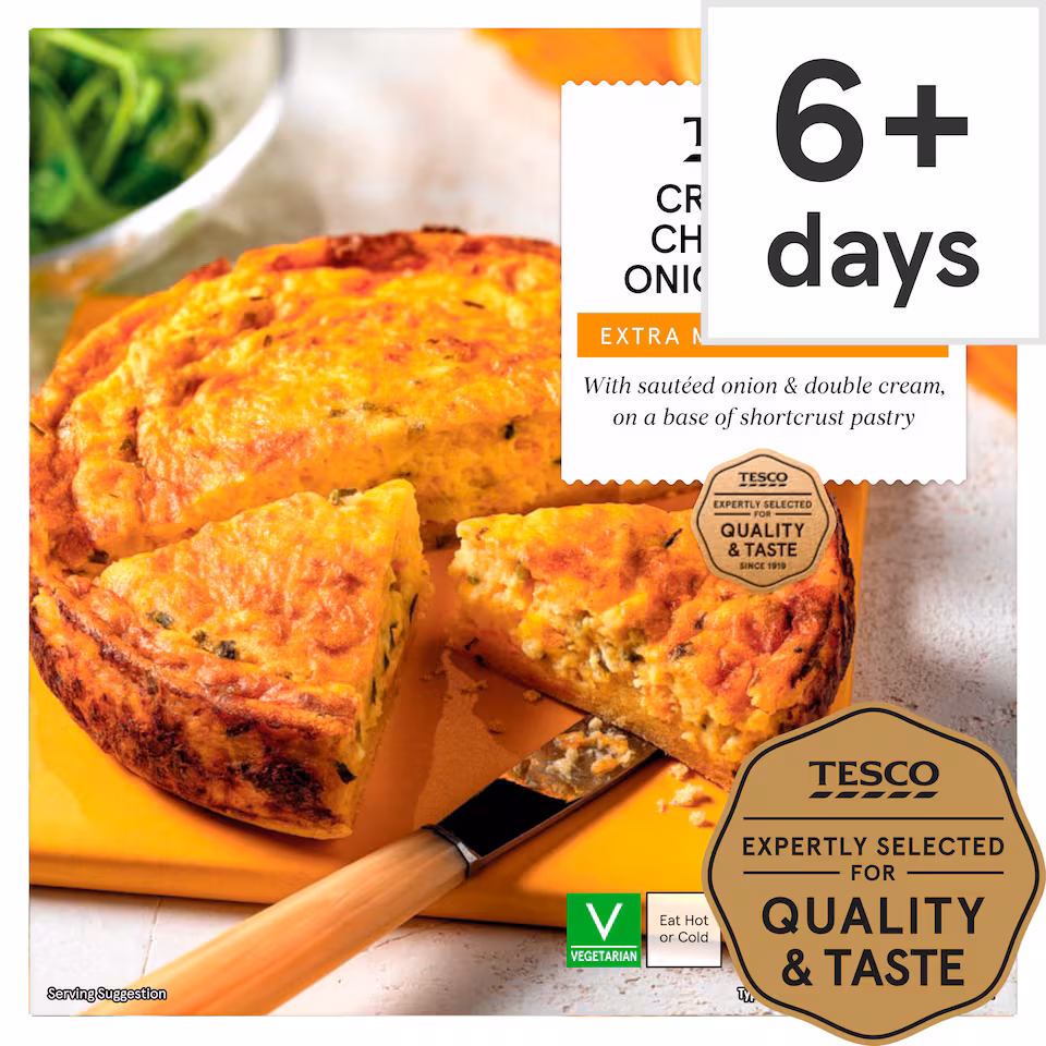 Tesco Extra Mature Cheddar & Onion Crustless Quiche 340g