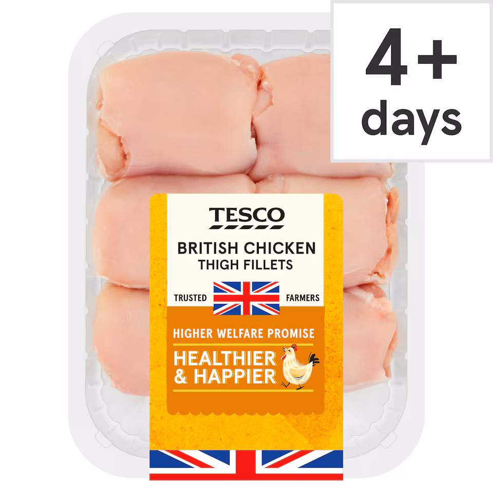 Tesco British Chicken Thigh Fillets 600G