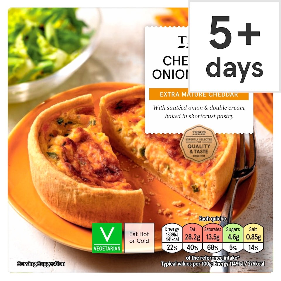 Tesco Cheddar & Onion Quiche 160G