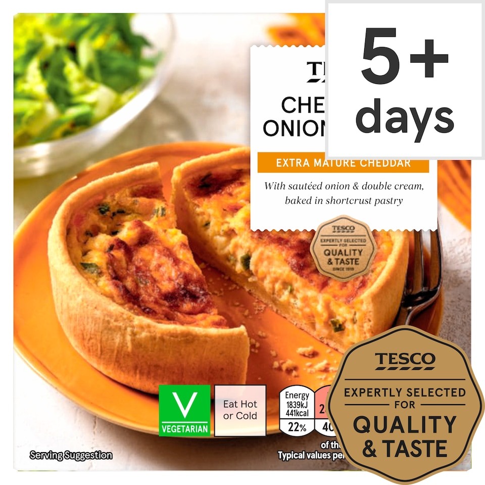 Tesco Cheddar & Onion Quiche 160G