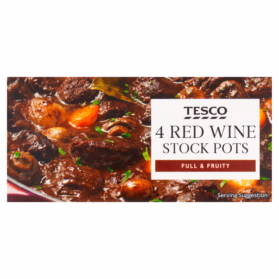 Tesco Red Wine Stock Pots 4 Pack 112G